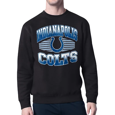 Men's Starter Black Indianapolis Colts Team Grit Graphic Fleece Pullover Sweatshirt