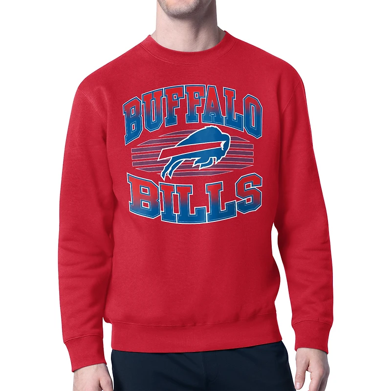 Men's Starter Red Buffalo Bills Team Grit Graphic Fleece Pullover Sweatshirt