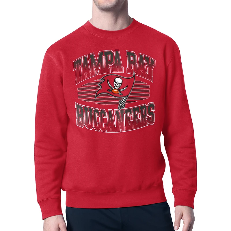 Men's Starter Red Tampa Bay Buccaneers Team Grit Graphic Fleece Pullover Sweatshirt
