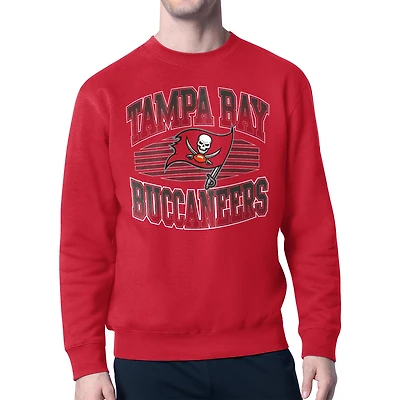 Men's Starter Red Tampa Bay Buccaneers Team Grit Graphic Fleece Pullover Sweatshirt