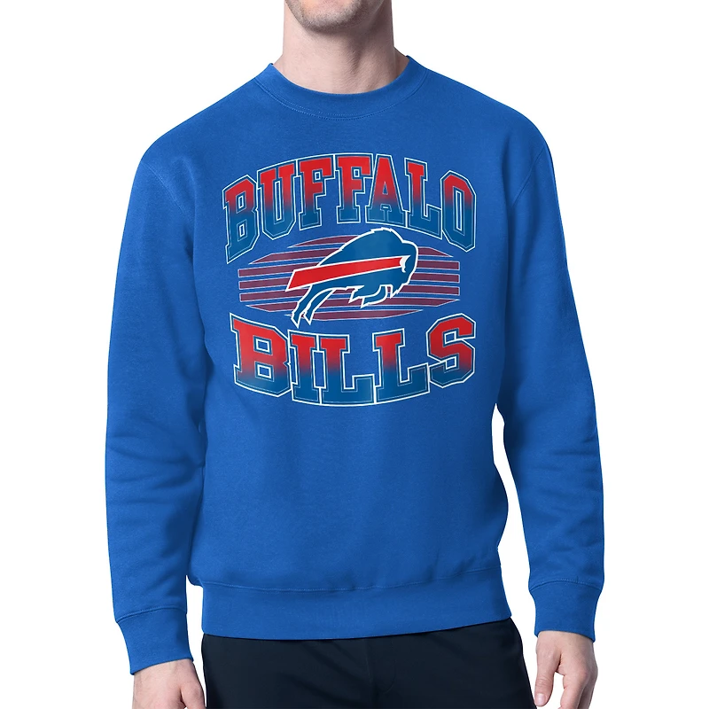 Men's Starter Royal Buffalo Bills Team Grit Graphic Fleece Pullover Sweatshirt