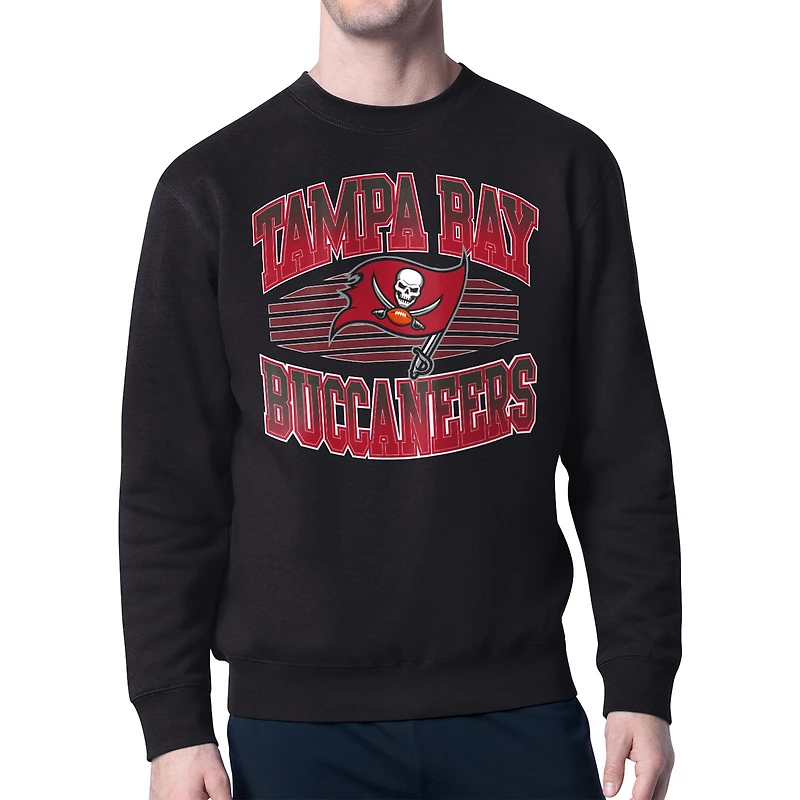 Men's Starter Black Tampa Bay Buccaneers Team Grit Graphic Fleece Pullover Sweatshirt