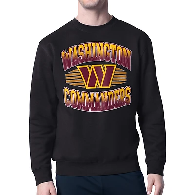 Men's Starter Black Washington Commanders Team Grit Graphic Fleece Pullover Sweatshirt