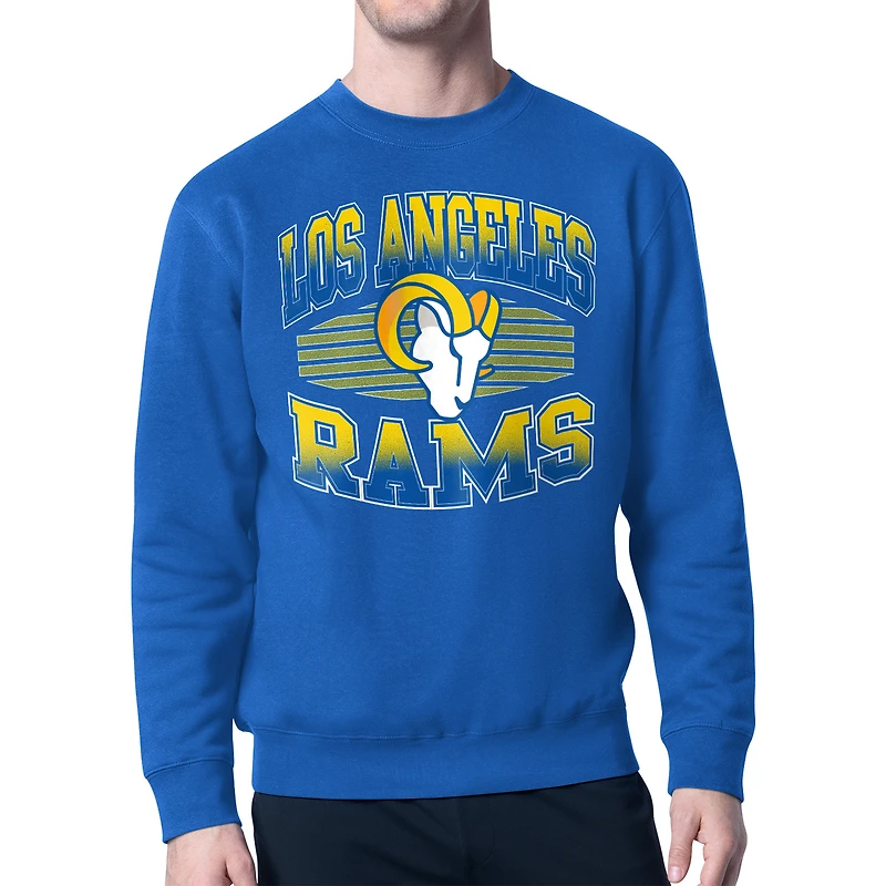 Men's Starter Royal Los Angeles Rams Team Grit Graphic Fleece Pullover Sweatshirt