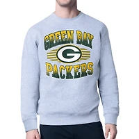Men's Starter Heather Gray Green Bay Packers Team Grit Graphic Fleece Pullover Sweatshirt