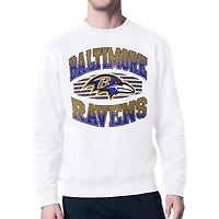 Men's Starter White Baltimore Ravens Team Grit Graphic Fleece Pullover Sweatshirt