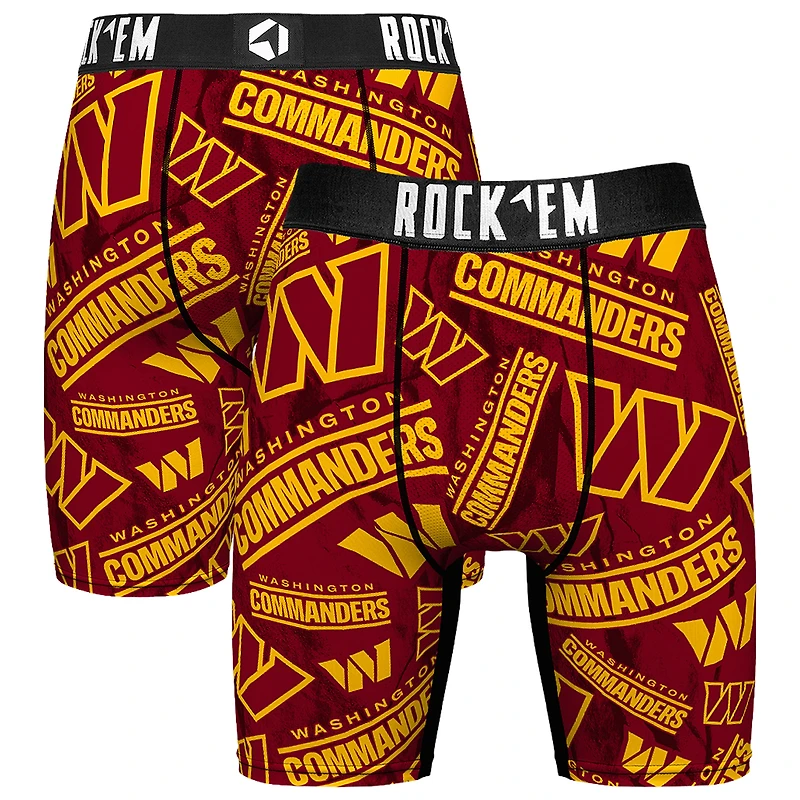 Men's Rock Em Socks Washington Commanders Logo Boxer Briefs