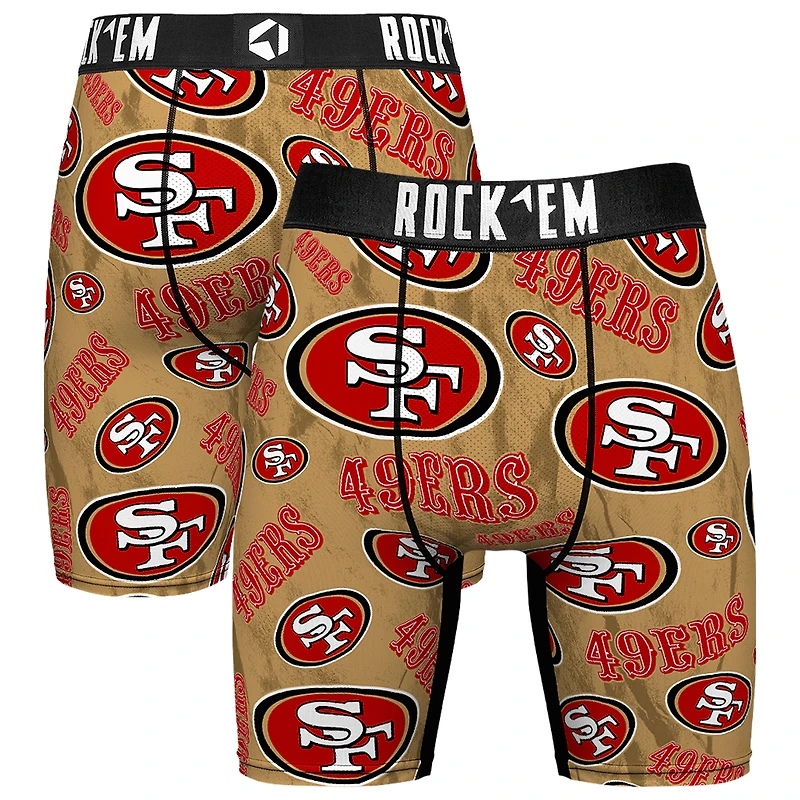 Men's Rock Em Socks Scarlet San Francisco 49ers Logo Boxer Briefs
