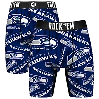Men's Rock Em Socks Seattle Seahawks Logo Boxer Briefs