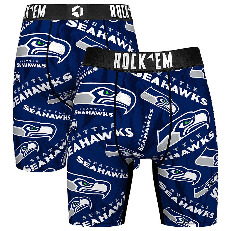 Men's Rock Em Socks Seattle Seahawks Logo Boxer Briefs