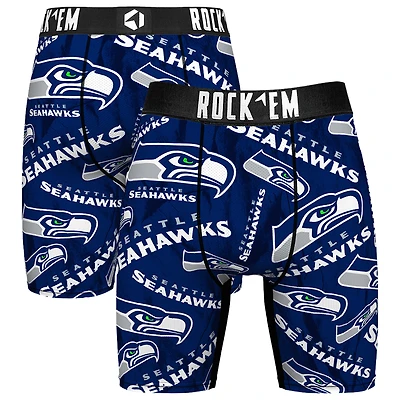 Men's Rock Em Socks Seattle Seahawks Logo Boxer Briefs