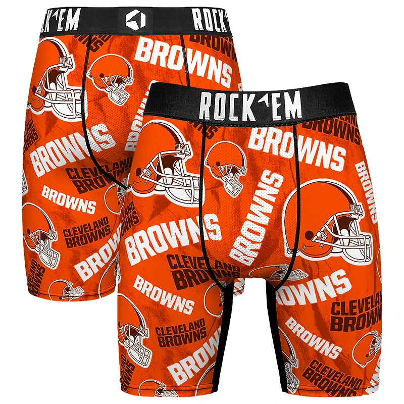 Men's Rock Em Socks Cleveland Browns Logo Boxer Briefs