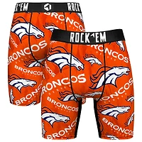 Men's Rock Em Socks Orange Denver Broncos Logo Boxer Briefs
