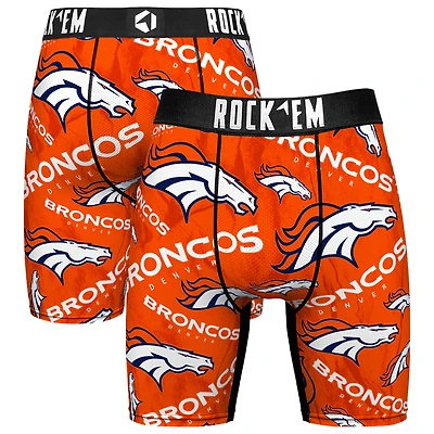 Men's Rock Em Socks Orange Denver Broncos Logo Boxer Briefs
