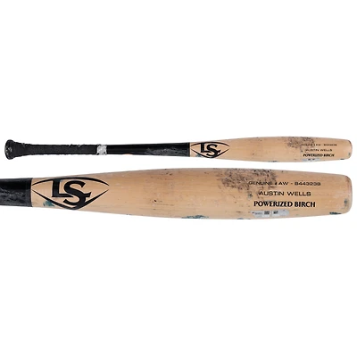 Austin Wells New York Yankees Game-Used Tan/Black Louisville Slugger Broken Bat vs. Toronto Blue Jays on April 25, 2025