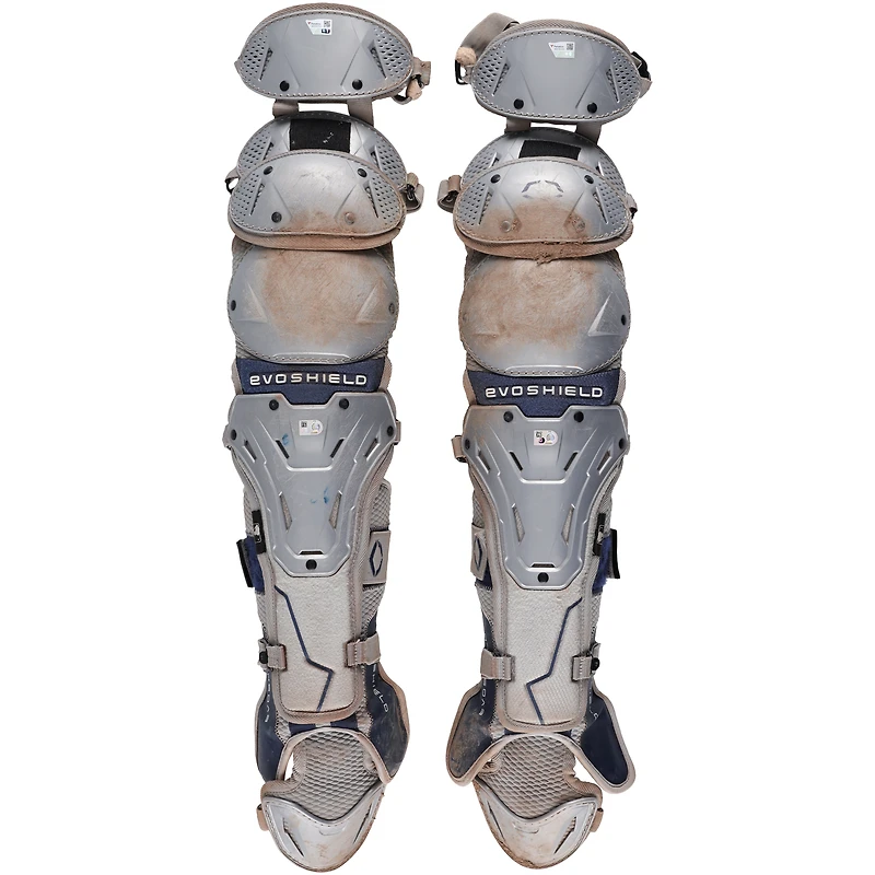 Austin Wells New York Yankees Game-Used Gray EvoShield Shin Guards vs. Pittsburgh Pirates on April 5, 2025