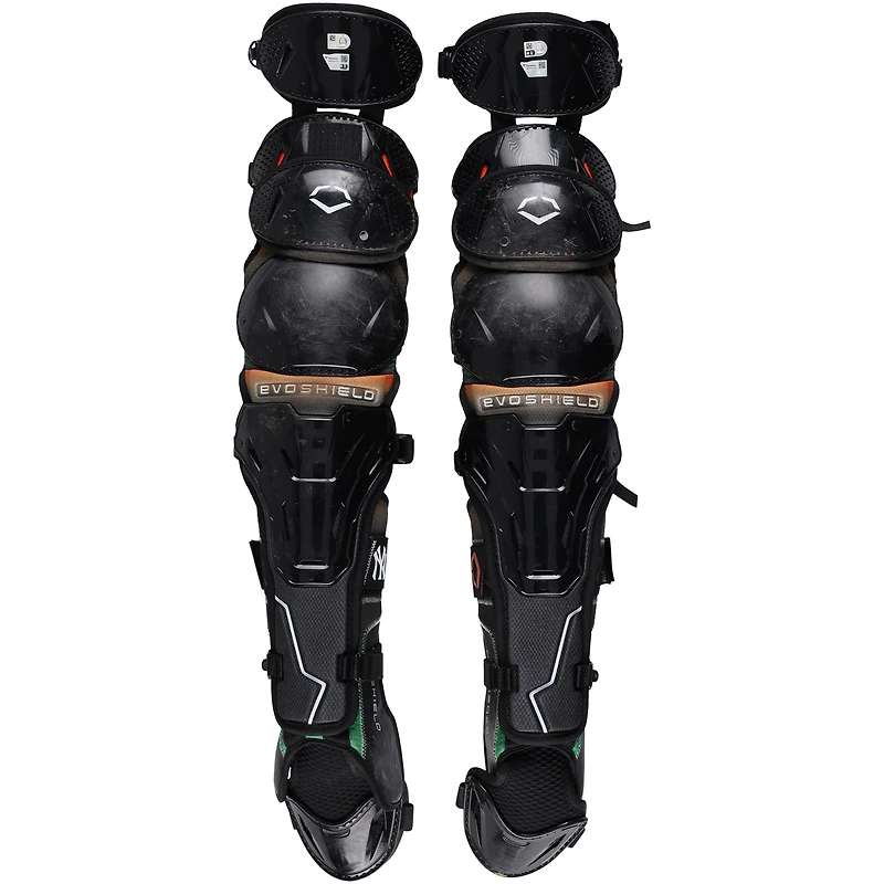 Austin Wells New York Yankees Game-Used Black EvoShield Shin Guards vs. New York Mets on May 18, 2025