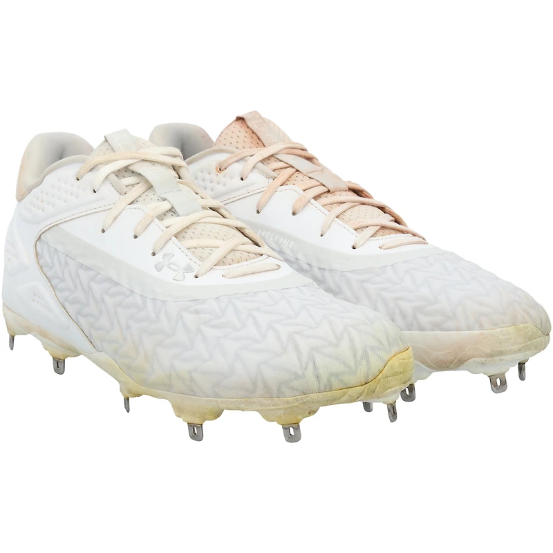 Kerry Carpenter Detroit Tigers Game-Used White Under Armour Cleats from the 2025 MLB Season