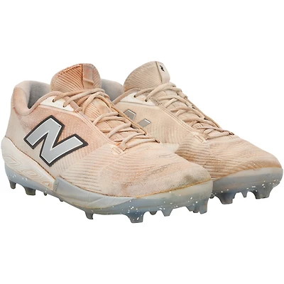 Austin Wells New York Yankees Game-Used White New Balance Cleats vs. Toronto Blue Jays on April 27, 2025 - Game Two of Doubleheader