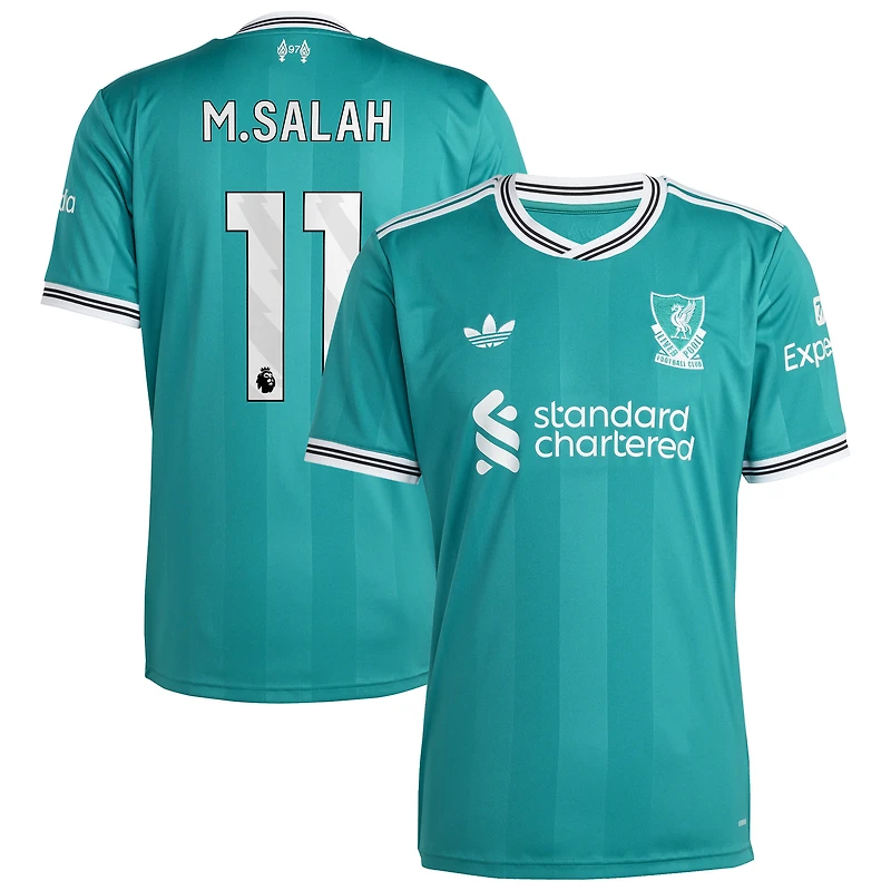 Men's adidas Mohamed Salah Green Liverpool 2025/26 Third Replica Player Jersey