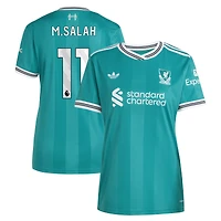 Women's adidas Mohamed Salah Green Liverpool 2025/26 Third Replica Player Jersey