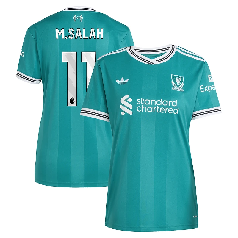 Women's adidas Mohamed Salah Green Liverpool 2025/26 Third Replica Player Jersey