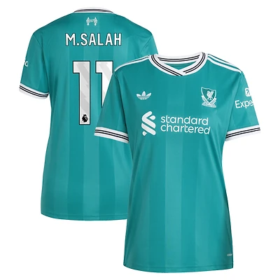Women's adidas Mohamed Salah Green Liverpool 2025/26 Third Replica Player Jersey