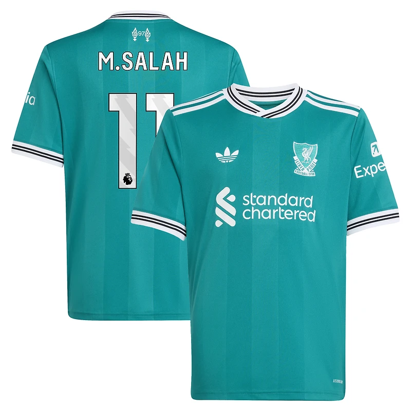 Youth adidas Mohamed Salah Green Liverpool 2025/26 Third Replica Player Jersey