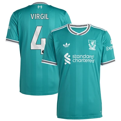Men's adidas Virgil van Dijk Green Liverpool 2025/26 Third Replica Player Jersey