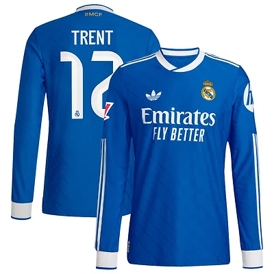 Men's adidas Trent Alexander-Arnold Blue Real Madrid 2025/26 Third Authentic Long Sleeve Player Jersey