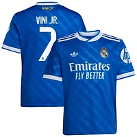 Youth adidas Vinicius Junior Blue Real Madrid 2025/26 Third Replica Player Jersey