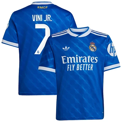 Youth adidas Vinicius Junior Blue Real Madrid 2025/26 Third Replica Player Jersey