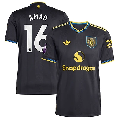 Men's adidas Amad Diallo Black Manchester United 2025/26 Third Authentic Player Jersey
