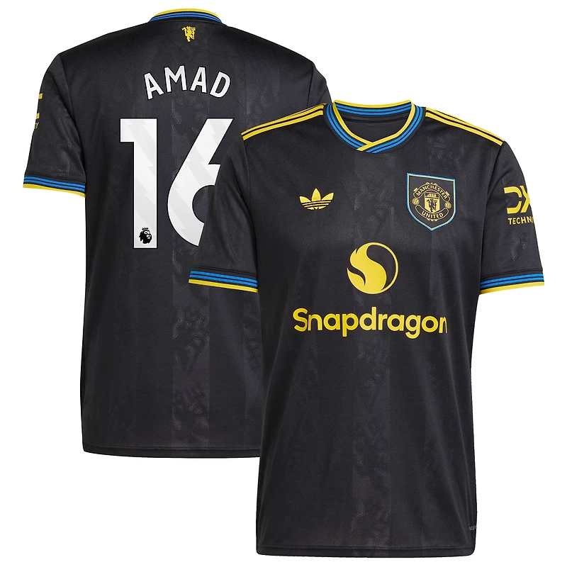 Men's adidas Amad Diallo Black Manchester United 2025/26 Third Replica Player Jersey