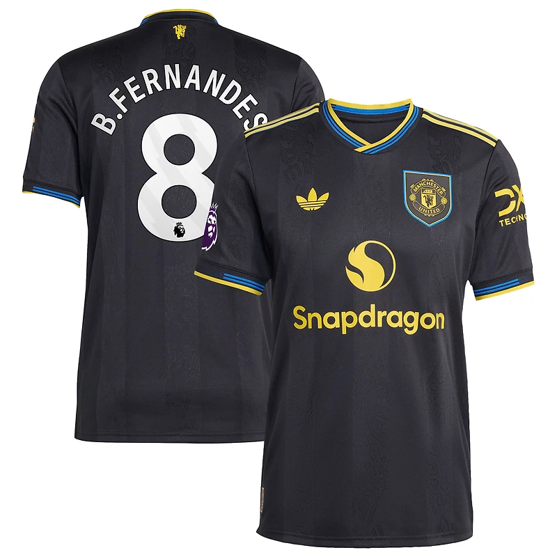 Men's adidas Bruno Fernandes Black Manchester United 2025/26 Third Authentic Player Jersey