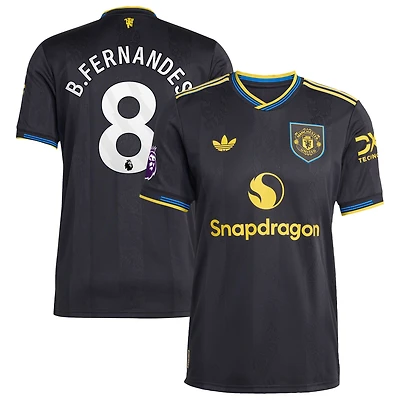 Men's adidas Bruno Fernandes Black Manchester United 2025/26 Third Authentic Player Jersey