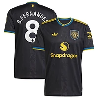 Men's adidas Bruno Fernandes Black Manchester United 2025/26 Third Replica Player Jersey