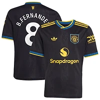 Youth adidas Bruno Fernandes Black Manchester United 2025/26 Third Replica Player Jersey