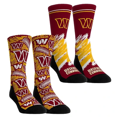 Unisex Rock Em Socks Washington Commanders Throwback Two-Pack Crew Set
