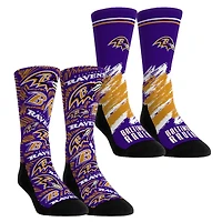 Unisex Rock Em Socks Baltimore Ravens Throwback Two-Pack Crew Set