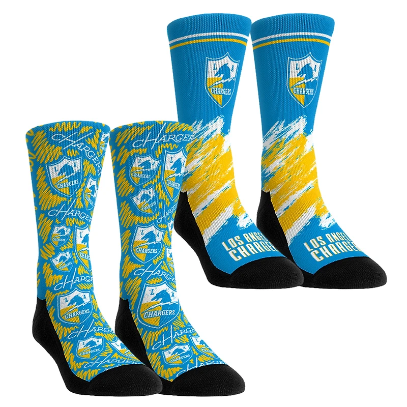 Unisex Rock Em Socks Los Angeles Chargers Throwback Two-Pack Crew Set