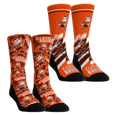 Unisex Rock Em Socks Cleveland Browns Throwback Two-Pack Crew Set