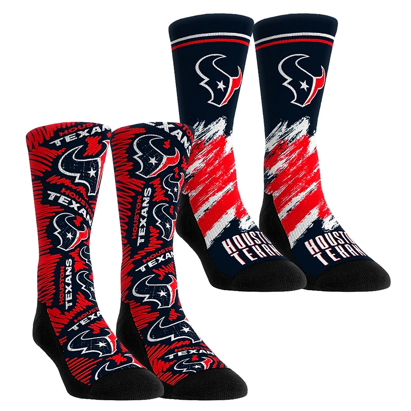 Unisex Rock Em Socks Houston Texans Throwback Two-Pack Crew Set