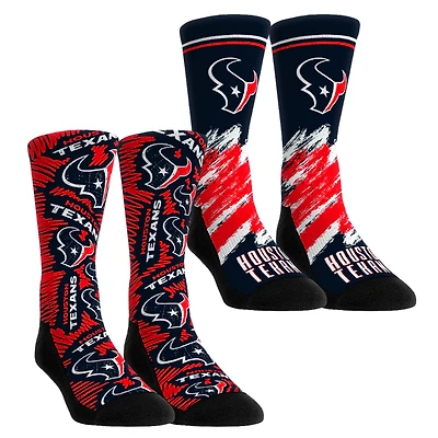 Unisex Rock Em Socks Houston Texans Throwback Two-Pack Crew Set