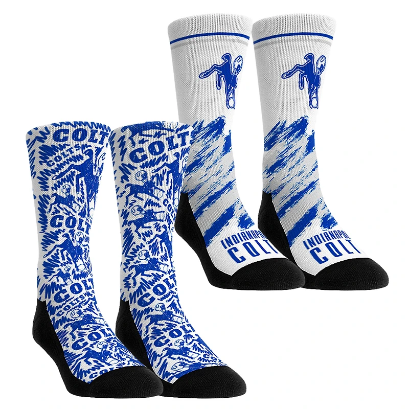 Unisex Rock Em Socks Indianapolis Colts Throwback Two-Pack Crew Set
