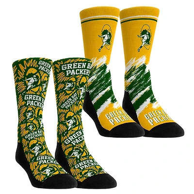 Unisex Rock Em Socks Green Bay Packers Throwback Two-Pack Crew Set