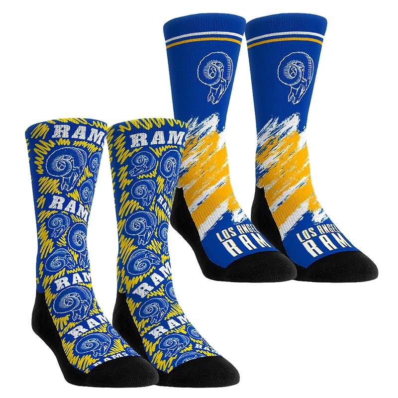 Youth Rock Em Socks Los Angeles Rams Throwback Two-Pack Crew Set