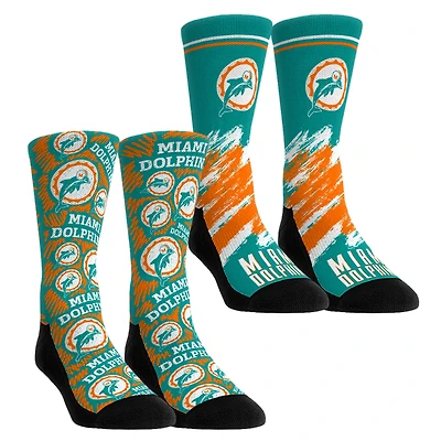 Youth Rock Em Socks Miami Dolphins Throwback Two-Pack Crew Set