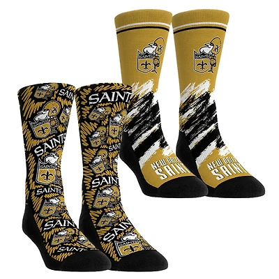 Youth Rock Em Socks New Orleans Saints Throwback Two-Pack Crew Set