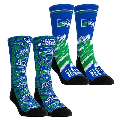 Youth Rock Em Socks Seattle Seahawks Throwback Two-Pack Crew Set